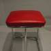 Stool With Chromed Tubular Frame and Red Seat